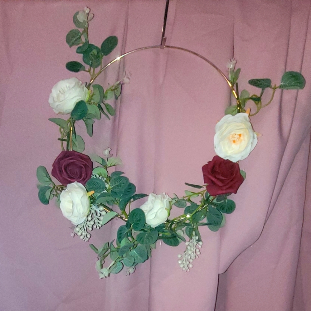 Rose and Eucalyptus Gold Wreath